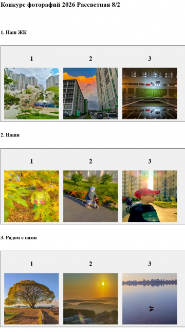 Внимание! Подведены итоги фотоконкурса в ЖК Рассветный.